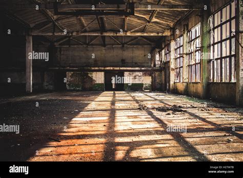 Empty Broken Factory Stock Photo Alamy