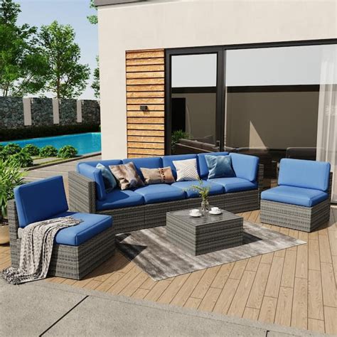 Uixe Piece Rattan Person Wicker Outdoor Sectional Seating Group