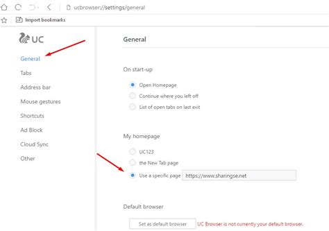 menyetel halaman awal dan halaman beranda browser - dunia-belajar.com