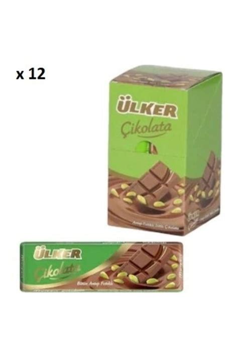 Ülker Antep Fıstıklı Baton Çikolata 30 Gr 12 Li idefix