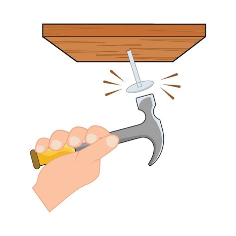 hammer with nail in wooden illustration 36198793 Vector Art at Vecteezy