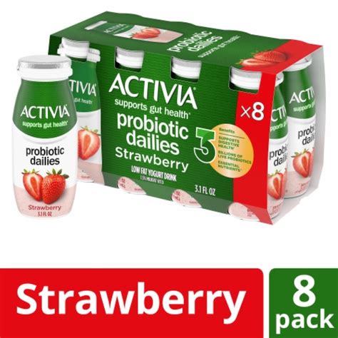 Activia Probiotic Dailies Strawberry Yogurt Drink Bottle 8 Ct 31 Fl Oz Frys Food Stores