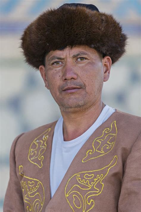 Kazakh Man in National Costumes, in Turkestan, Kazakhstan. Editorial ...