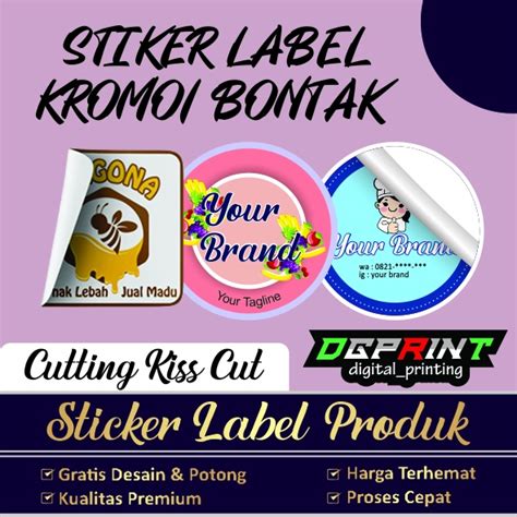 Jual Cetak Stiker Label Bulat Kotak Kemasan Produk Custom Shopee