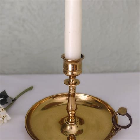 Brass Chamberstick Candle Holder Etsy