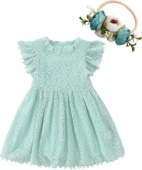 RJXDLT Vestido de encaje para niña pequeña y niña elegante vestido de