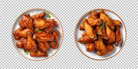 Premium Psd Collection Plate Of Chicken Wings Isolated On A