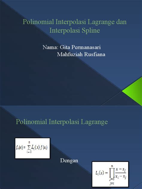 Polinomial Interpolasi Lagrange Dan Interpolasi Spline Pdf