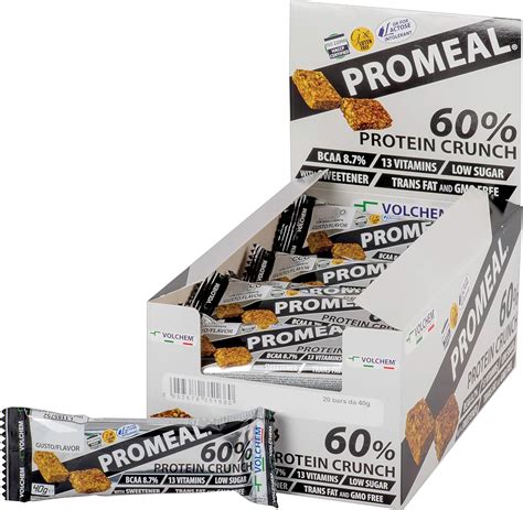 Volchem Promeal Protein Crunch Barretta Proteica Low Sugar Gusto