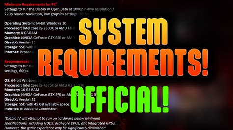 The Official Diablo 4 Minimum and Recommended System Requirements