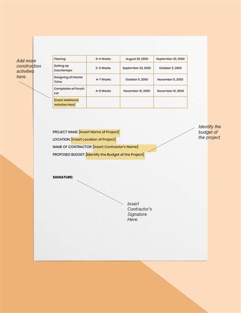 New Home Construction Timeline Template in Word, Pages, Google Docs ...