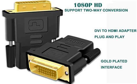 Herfair Dvi To Hdmi Adapter 2 Packs Bidirectional Hdmi To Dvi D Adapter