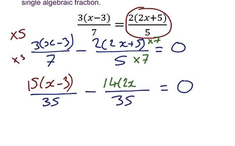 Solving Equations With Algebraic Fractions 1 Youtube