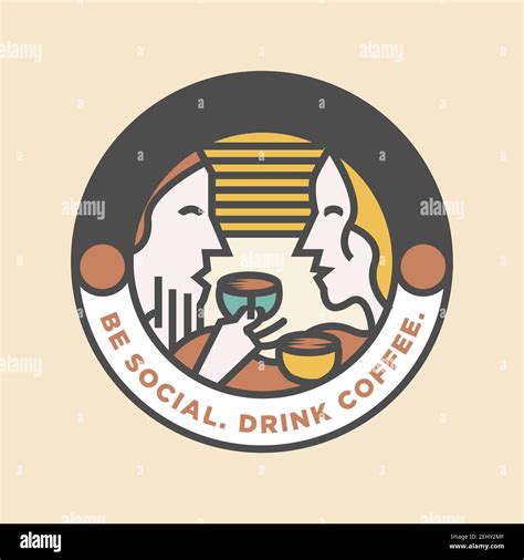 new silhouette of man women drink coffee cafe logo design vector ...