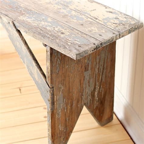 Rustic Vintage Antique Wood Farmhouse Bench Or By Thenellehouse