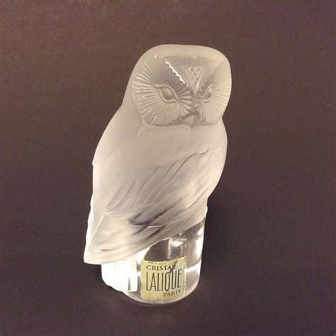 Lalique Cristal Wax Seal Owl Paperweight French Glass Etsy Crystal Figurines Lalique Glass Art