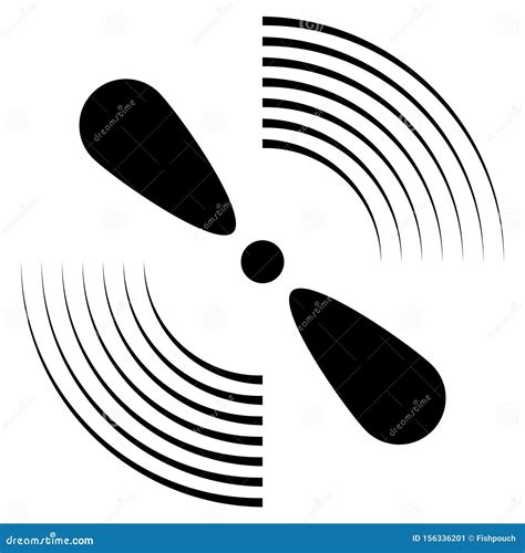 Exhaust Fan Icon Ventilator Symbol Silhouette Propeller Sign Stock