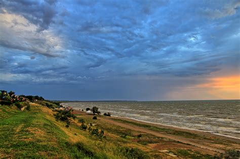 Shoreline Landscape At The Sea Of Azov In Ukraine Image Free Stock