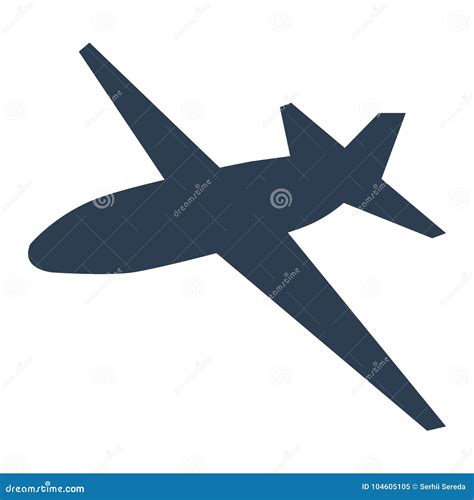 Airplane Icon on White Background. Stock Illustration - Illustration of ...