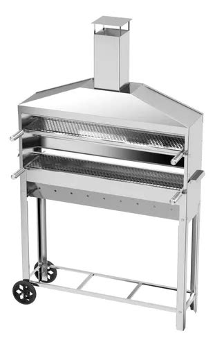 Churrasqueira Espetinho Inox 2 Grelhas Assar Carne Móvel Parcelamento