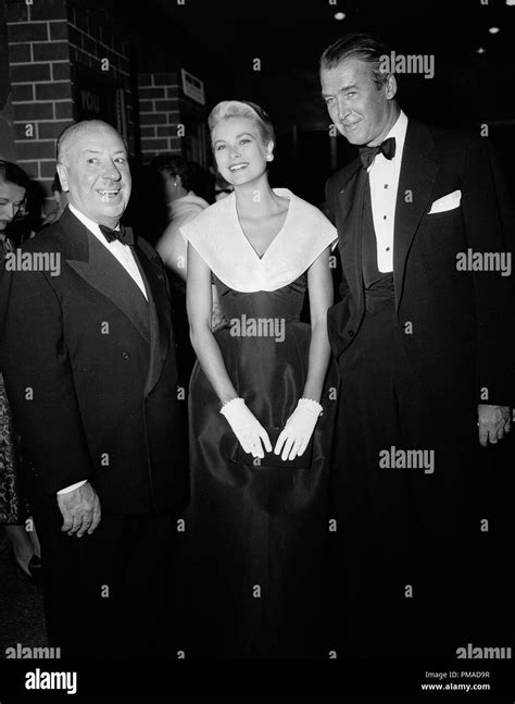 Alfred Hitchcock, Grace Kelly, James Stewart doing PR for "Rear Window ...