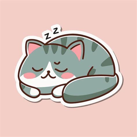 Premium Vector Vector Cute Cartoon Cat Sleeping Vector Illustration