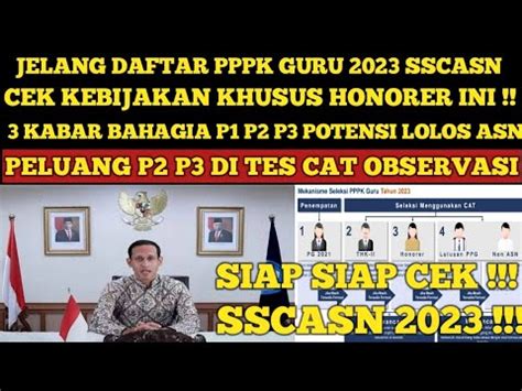 CEK KEBIJAKAN KHUSUS KATEGORI HONORER INI DAN 3 KABAR BAIK P1 P2 P3 DI