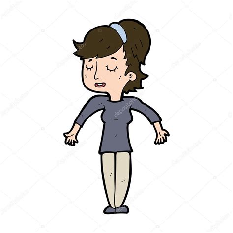 Cartoon Friendly Woman Shrugging Shoulders Stock Vector By ©lineartestpilot 44420731