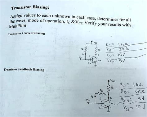 Solved Solve For The Following Circuits Transistor Biasing Multisim Transistor Current