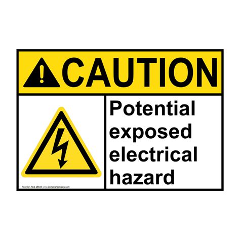 Caution Sign Potential Exposed Electrical Hazard Ansi