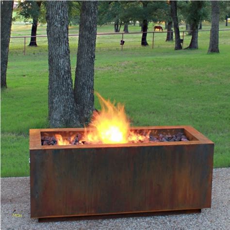 Freestanding Wood Burning Corten Steel Fire Pit Rectangular