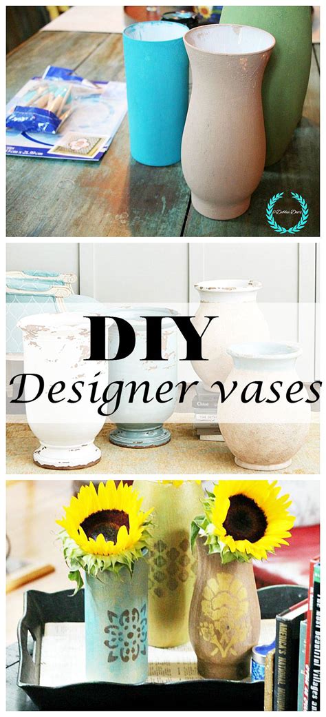 Painted Glass Vases With Chalky Paint And Stencils Debbiedoos