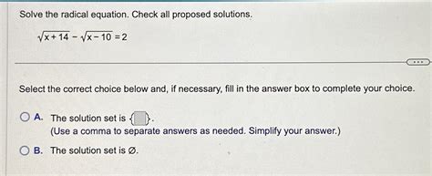 Solved Solve The Radical Equation Check All Proposed Chegg