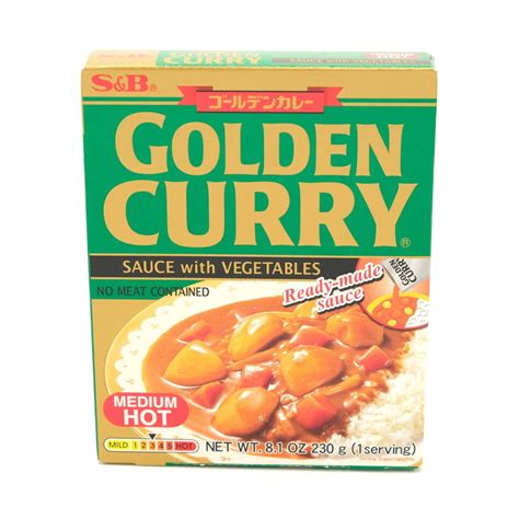 S B Golden Curry Sauce With Vegetables Medium Hot 8 1 Oz 230 G