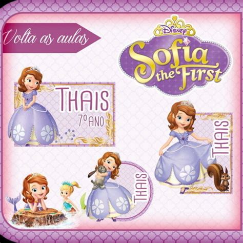 Kit Digital Etiquetas Escolares Princesa Sófia Elo7