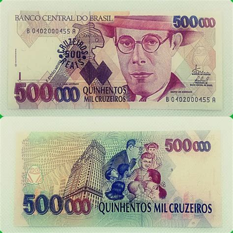 Contagem Numismática Cédula 500 Cruzeiros Reais 1993 Flor de Estampa