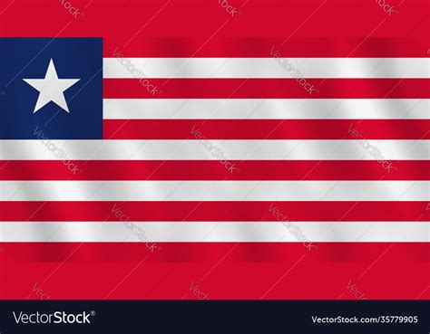 Liberia Flag With Waving Effect Official Vector Image