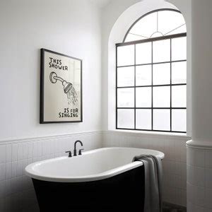 Shower Wall Art Funny Bathroom Print Cute Bathroom Decor Retro Print