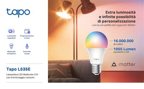 Tapo L535E Matter Lampadina WiFi Intelligente LED Smart Multicolore