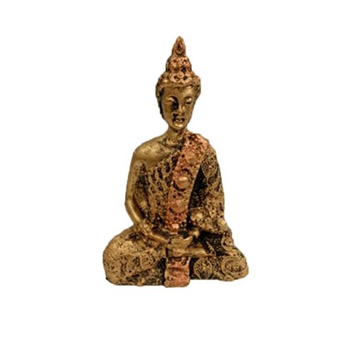 Buda Tibetano Mini Meditando Mod Ouro Velho Aliados Da Arte