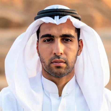 Premium Photo Close Up Arab Man Wearing White Traditional Saudi Thobe