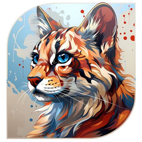 Premium Ai Image A Drawing Of A Tiger With A Blue Eye And A Red Spot