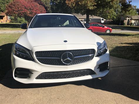 My First Benz 19 Polar White C300 With Amg Night Package Im In Love