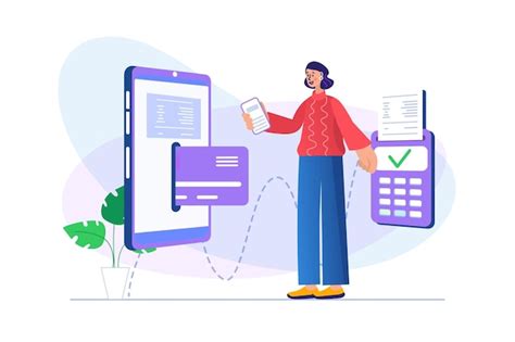 Concepto De Pago En L Nea Con Escena De Personas En Dise O Plano Mujer