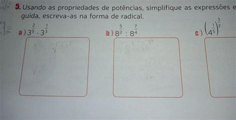 Usando As Propriedades De Potências Simplifique As Expressões E Em