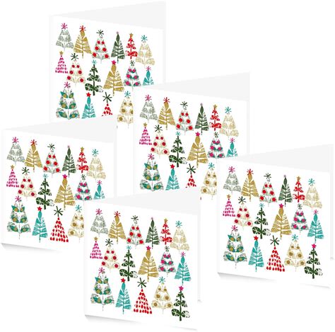 ArtPress Jane Ormes Winter Forest Christmas Pack Of 5 Cards 15 X 15cm