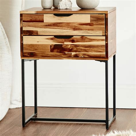 Maddison Lane Helena Acacia Wood Bedside Table Temple And Webster