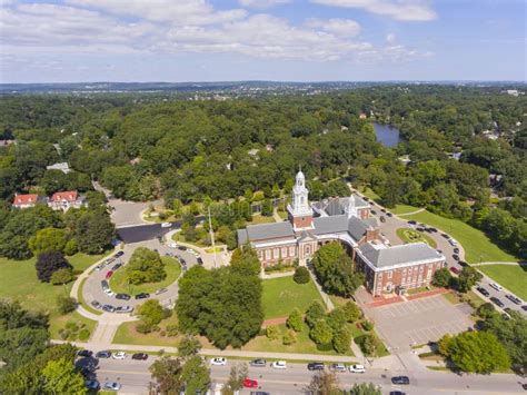 Newton City Hall Aerial View, Massachusetts, USA Stock Photo - Image of house, england: 130493984