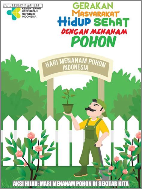 aksi hijau mari menanam pohon  sekitar kita desa bhuana jaya kab