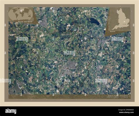 Bedford, administrative county of England - Great Britain. High resolution satellite map ...